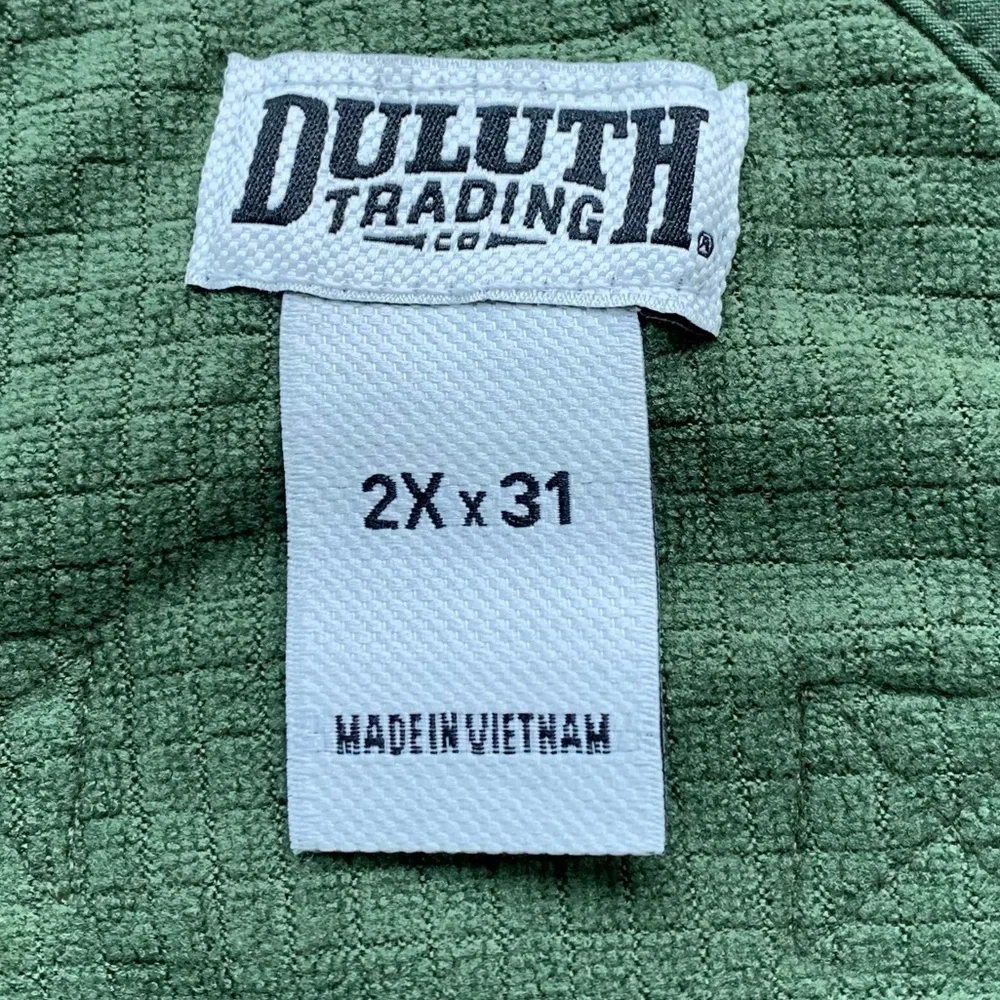 NWT Duluth 2X x31L Heirloom Gardening Lined Bib Overalls Bronze Green Farm Bibs - Picture 4 of 7